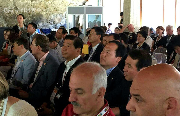 2016 국제슬로시티 시장총회(포르투갈 비젤라)에 참석한 이석우 남양주시장(사진=남양주시)