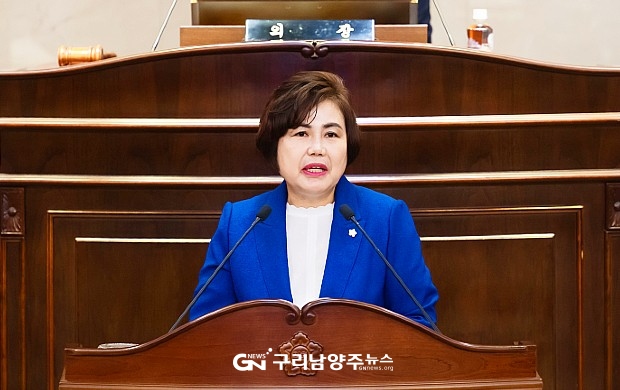 10월 6일, 5분 자유발언 통해 남양주시립합창단 문제를 지적하고 있는 박윤옥 남양주시의회 의원(사진=남양주시의회)