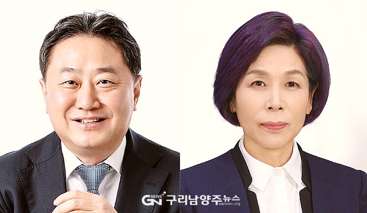 왼쪽 임윤태 예비후보, 오른쪽 최민희 예비후보